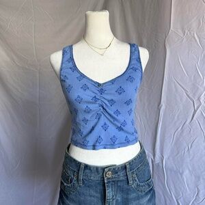 free people blue tank top
